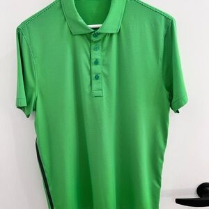 G/FORE Green Striped Golf Shirt - Medium
